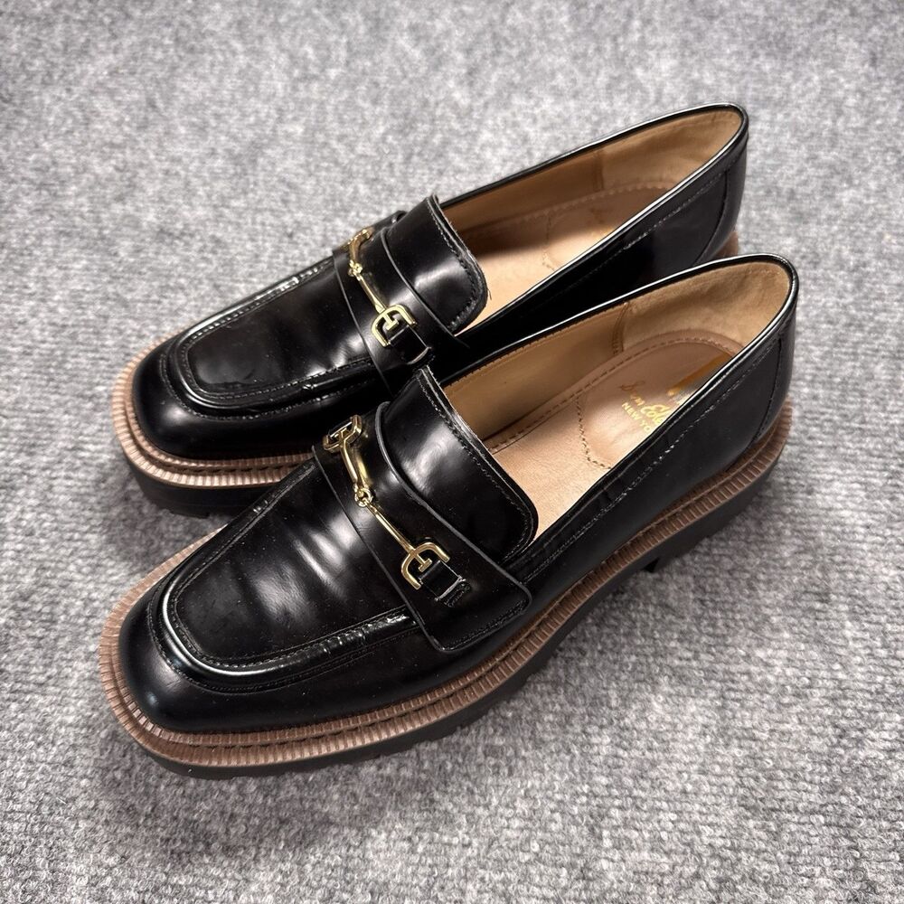 Sam Edelman Loafers Shoes Womens 8.5M Laurs Platform Lug Sole Chunky Gold Accent - Picture 3 of 14